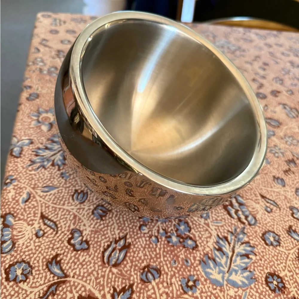 Angled Raised Dog Food Water steel double-wall Bowl Golyo
